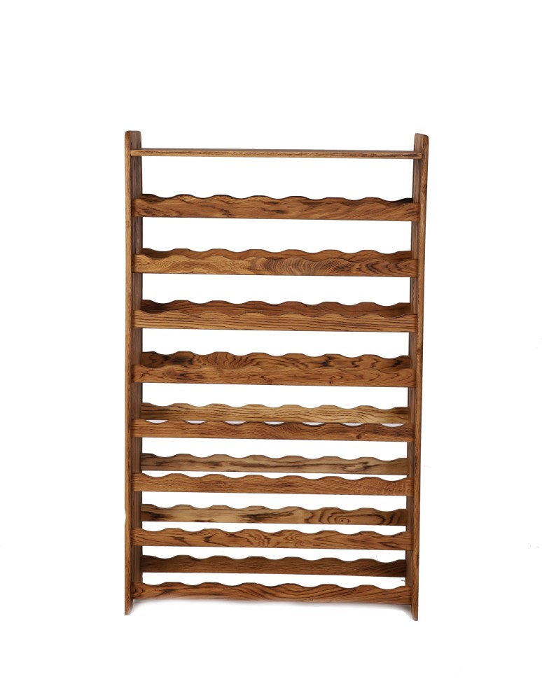 Seria RW-22 - Regał dębowy na 56 butelek · RW-22-56P_O_FL · drewno olejowane, opalane - product MODO24.PL 2