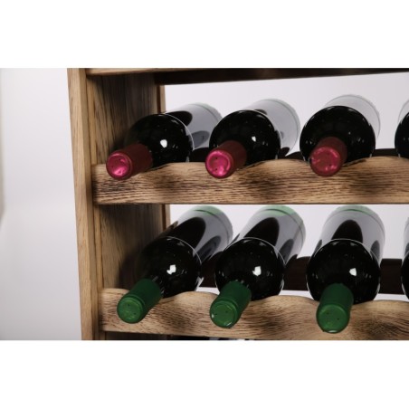 Regał dębowy na 63 butelki · RW-22-63 · drewno w stanie surowym opalane