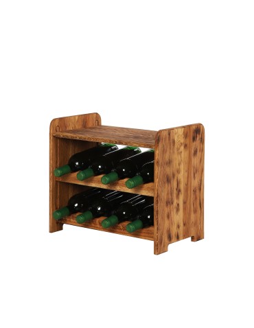 Regał dębowy na 8 butelek · RW-22-08P · lite drewno olejowane, opalane