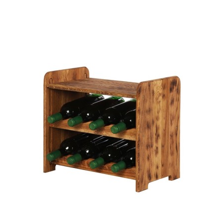 Regał dębowy na 8 butelek · RW-22-08P · lite drewno olejowane, opalane