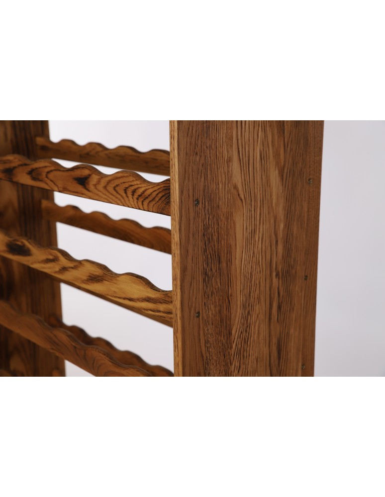 Seria RW-22 - Regał dębowy na 42 butelki · RW-22-42 · drewno olejowane, opalane. - product MODO24.PL 2