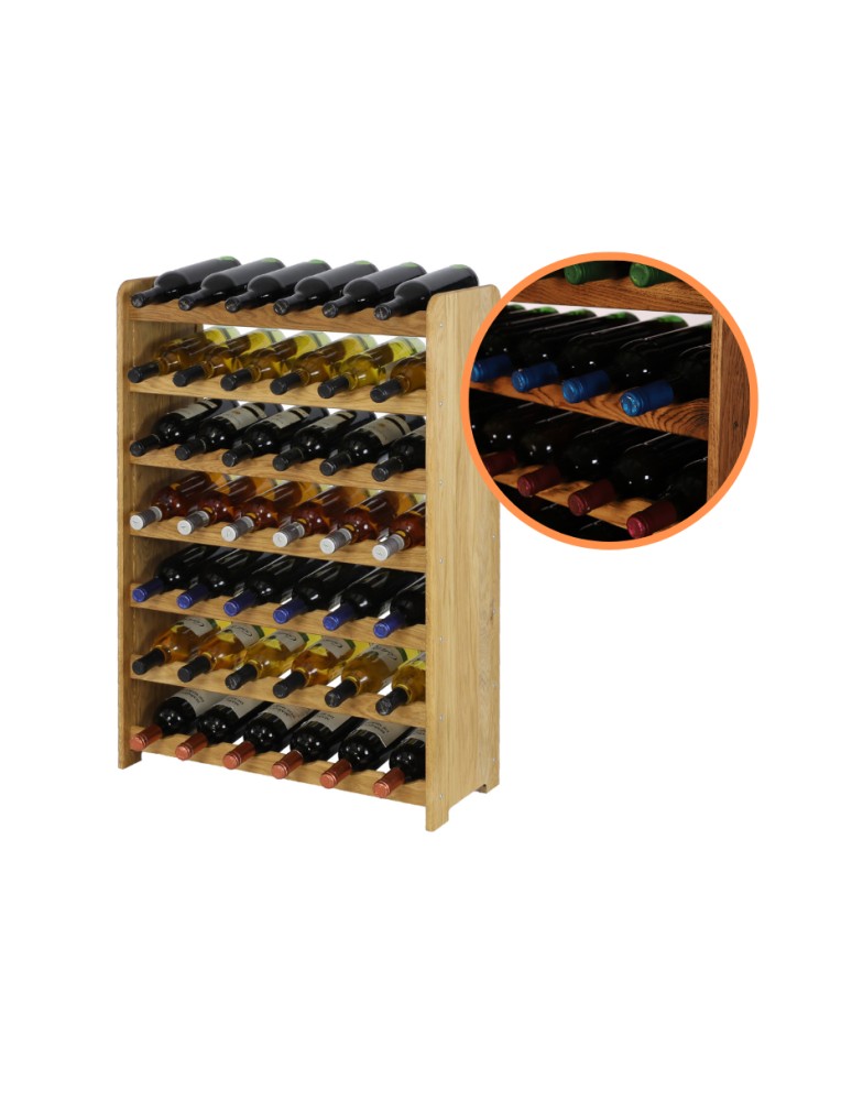 Seria RW-22 - Regał dębowy na 42 butelki · RW-22-42 · drewno olejowane, opalane. - produkt MODO24.PL 1
