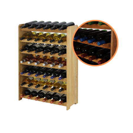 Regał dębowy na 42 butelki · RW-22-42 · drewno olejowane, opalane.