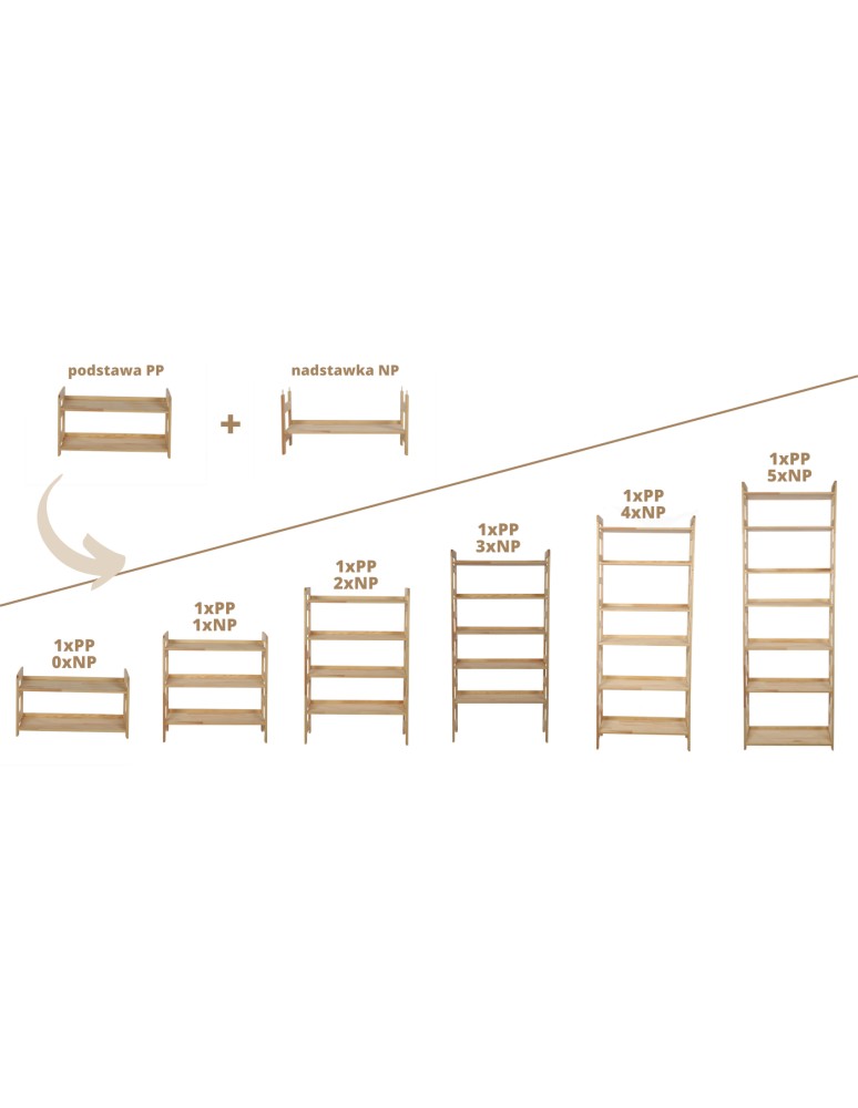 Regały drewniane - Nadstawka do Regału BERDO ~ Moduł Narożnikowy ~ 38,4x34,4x34 cm - product MODO24.PL 20