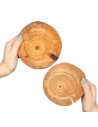 Podkładki na Stół  z Modrzewia ◎ Okorowane i Olejowane ◎ ø 12-15 cm ◎ 2 sztuki