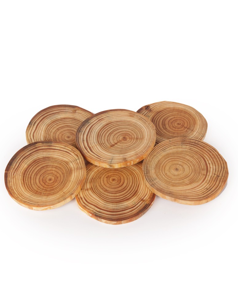 Zestawy Podkładek Na Stół - Podkładki na Stół  z Modrzewia  Okorowane i Olejowane  12-15 cm  6 sztuk - product MODO24.PL 2