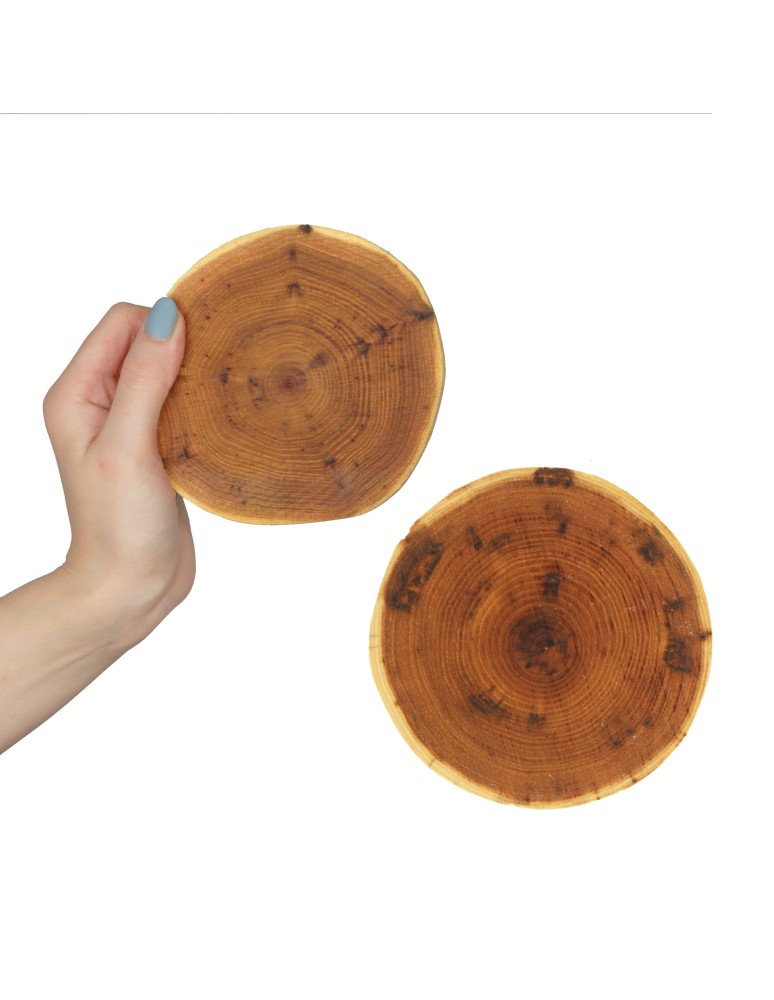 Zestawy Podkładek Na Stół - Akacjowe Podkładki Na Stół ⚛ Okorowane ⚛ Olejowane ⚛ ø 12-15 cm ⚛ 2 sztuki - produkt MODO24.PL 1