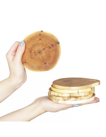 Akacjowe Podkładki Na Stół ⚛ Okorowane ⚛ Olejowane ⚛ ø 12-15 cm ⚛ 6 sztuk