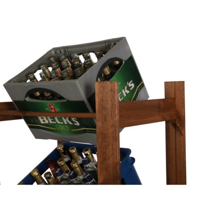 Regał na Skrzynki z Napojami ◈ Drewniany ◈ 4-piętrowy ◈149x70x39 cm
