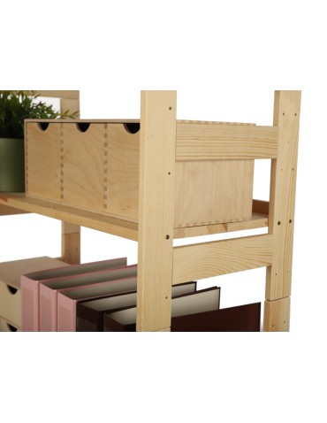 Regały drewniane - Nadstawka do Regału BERDO ~ Moduł Prosty ~ 38,4x80x34,4 cm brązowa - product 14