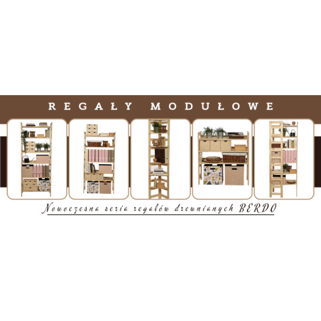 Nadstawka do Regału BERDO ~ Moduł Prosty ~ 38,4x80x34,4 cm brązowa