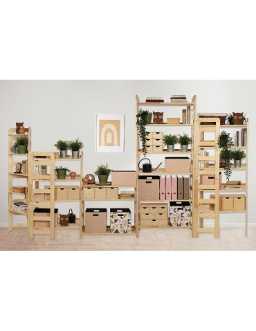 Regały drewniane - Nadstawka do Regału BERDO ~ Moduł Narożnikowy ~ 38,4x72x44,8 cm brązowa - product 19