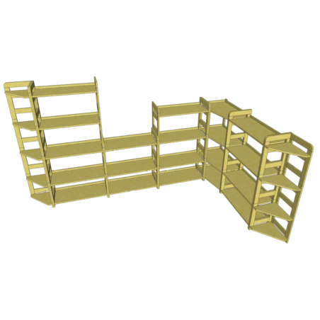 Nadstawka do Regału BERDO ~ Moduł Narożnikowy ~ 38,4x72x44,8 cm brązowa