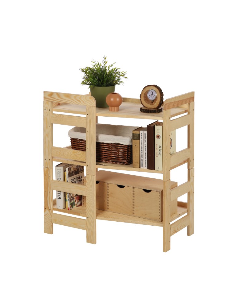 Regały drewniane - Regał Modułowy Narożnikowy ~ BERDO NAR_03 ~ 82,4x72x44,8 cm ~ 3 Półki brązowy - product MODO24.PL 5