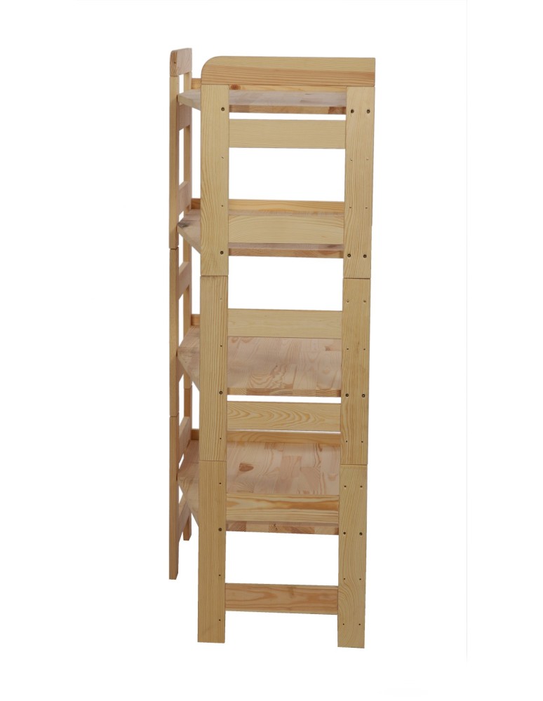 Regały drewniane - Regał Modułowy Narożnikowy ~ BERDO NAR_04 ~ 120,8x72x44,8 cm ~ 4 Półki brązowy - product MODO24.PL 9