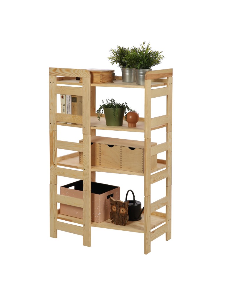 Regały drewniane - Regał Modułowy Narożnikowy ~ BERDO NAR_04 ~ 120,8x72x44,8 cm ~ 4 Półki brązowy - product MODO24.PL 7