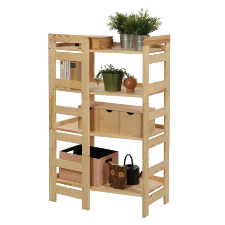 Regał Modułowy Narożnikowy ~ BERDO NAR_04 ~ 120,8x72x44,8 cm ~ 4 Półki brązowy