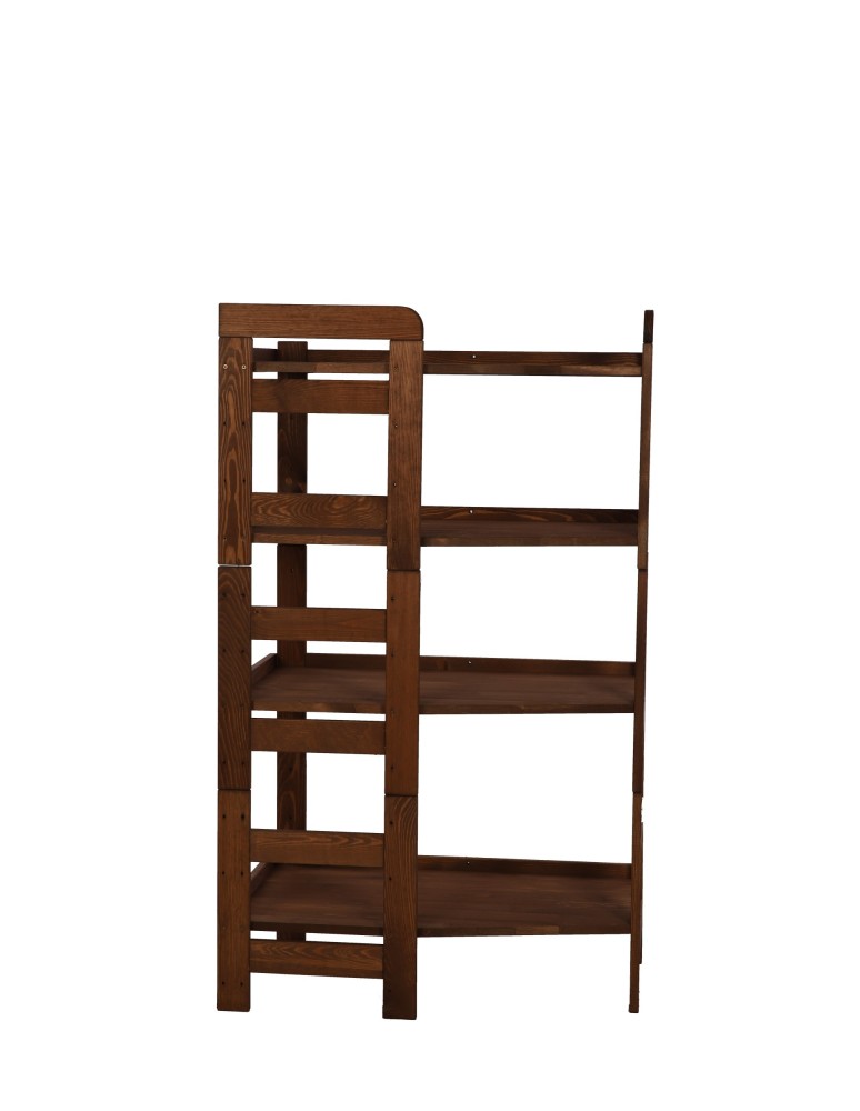 Regały drewniane - Regał Modułowy Narożnikowy ~ BERDO NAR_04 ~ 120,8x72x44,8 cm ~ 4 Półki brązowy - product MODO24.PL 2
