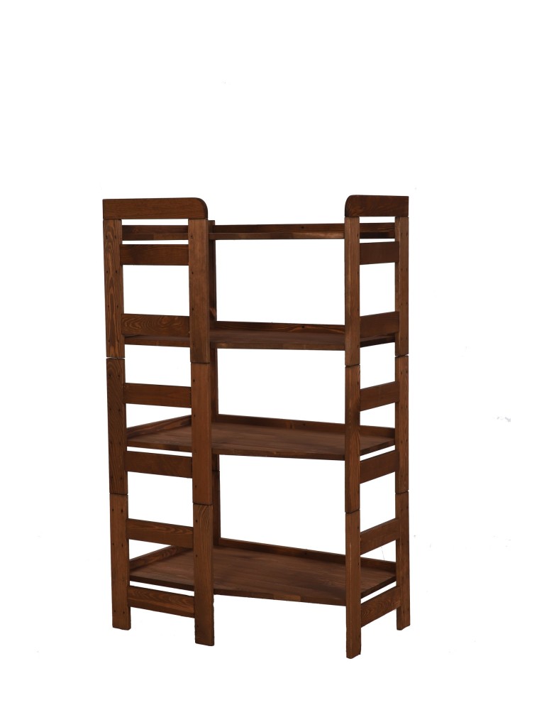 Regały drewniane - Regał Modułowy Narożnikowy ~ BERDO NAR_04 ~ 120,8x72x44,8 cm ~ 4 Półki brązowy - product MODO24.PL 4