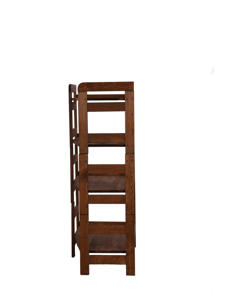 Regały drewniane - Regał Modułowy Narożnikowy ~ BERDO NAR_04 ~ 120,8x72x44,8 cm ~ 4 Półki brązowy - product MODO24.PL 3