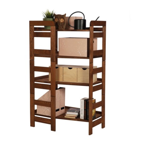 Regał Modułowy Narożnikowy ~ BERDO NAR_04 ~ 120,8x72x44,8 cm ~ 4 Półki brązowy