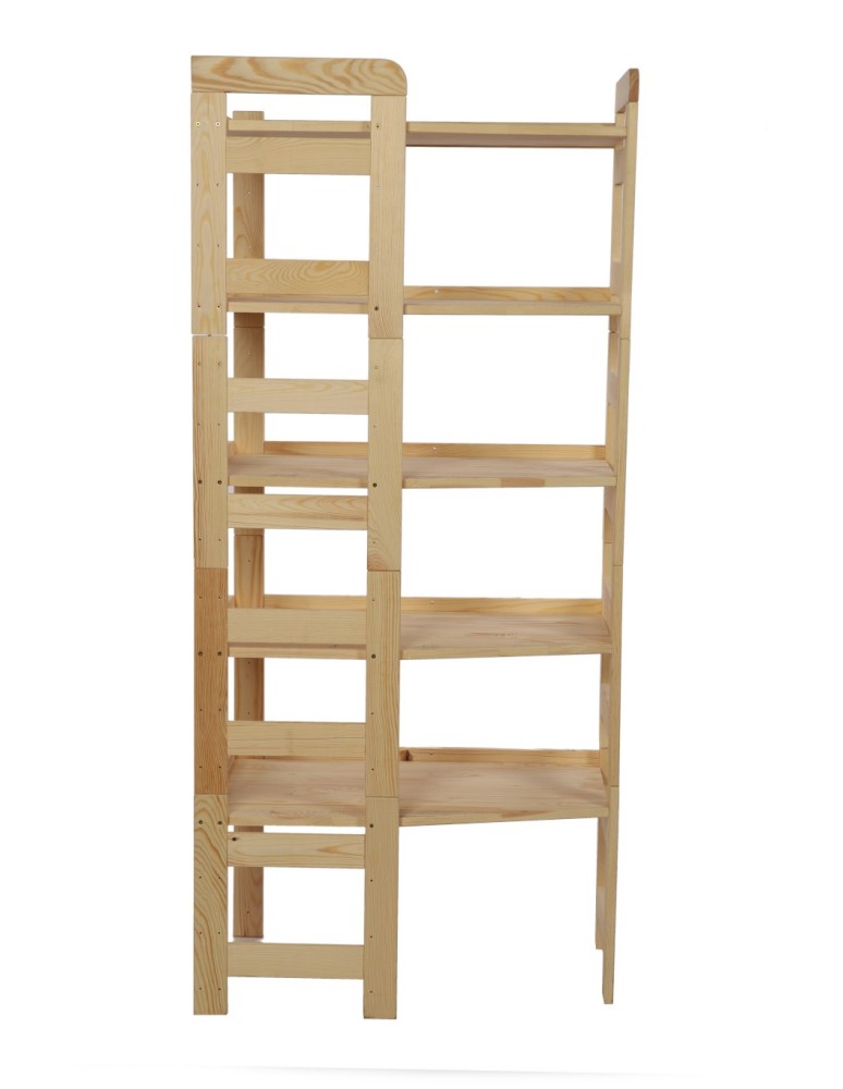 Regały drewniane - Regał Modułowy Narożnikowy ~ BERDO NAR_05 ~ 159,2x72x44,8 cm ~ 5 Półek brązowy - product MODO24.PL 8