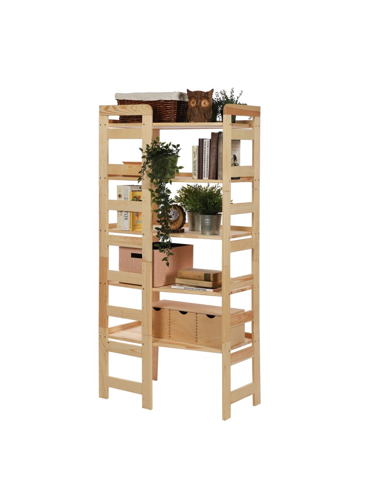 Regały drewniane - Regał Modułowy Narożnikowy ~ BERDO NAR_05 ~ 159,2x72x44,8 cm ~ 5 Półek brązowy - product MODO24.PL 7