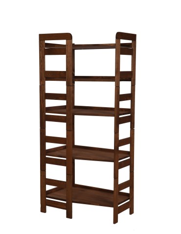 Regały drewniane - Regał Modułowy Narożnikowy ~ BERDO NAR_05 ~ 159,2x72x44,8 cm ~ 5 Półek brązowy - product 3