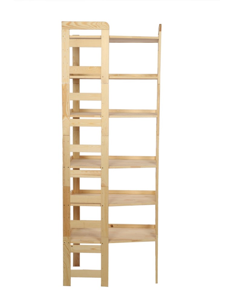 Regały drewniane - Regał Modułowy Narożnikowy ~ BERDO NAR_06 ~ 197,6x72x44,8 cm ~ 6 Półek brązowy - product MODO24.PL 8