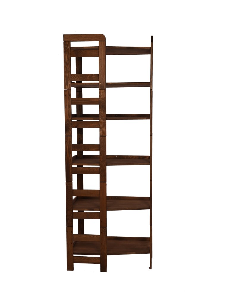 Regały drewniane - Regał Modułowy Narożnikowy ~ BERDO NAR_06 ~ 197,6x72x44,8 cm ~ 6 Półek brązowy - product MODO24.PL 2