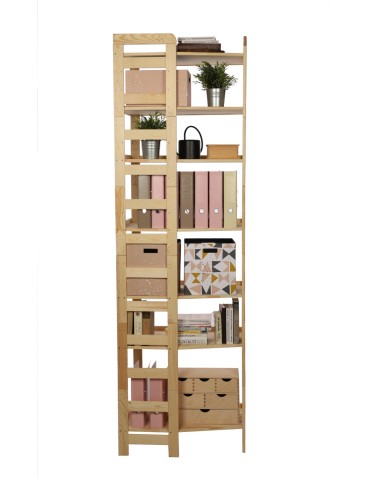 Regały drewniane - Regał Modułowy Narożnikowy ~ BERDO NAR_07 ~ 236x72x44,8 cm ~ 7 Półek brązowy - product 10