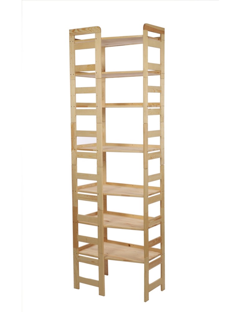 Regały drewniane - Regał Modułowy Narożnikowy ~ BERDO NAR_07 ~ 236x72x44,8 cm ~ 7 Półek brązowy - product MODO24.PL 11