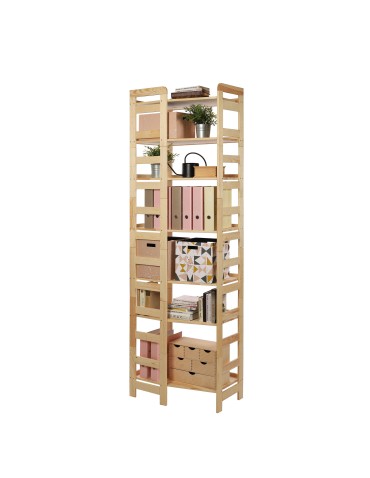 Regały drewniane - Regał Modułowy Narożnikowy ~ BERDO NAR_07 ~ 236x72x44,8 cm ~ 7 Półek brązowy - product 7