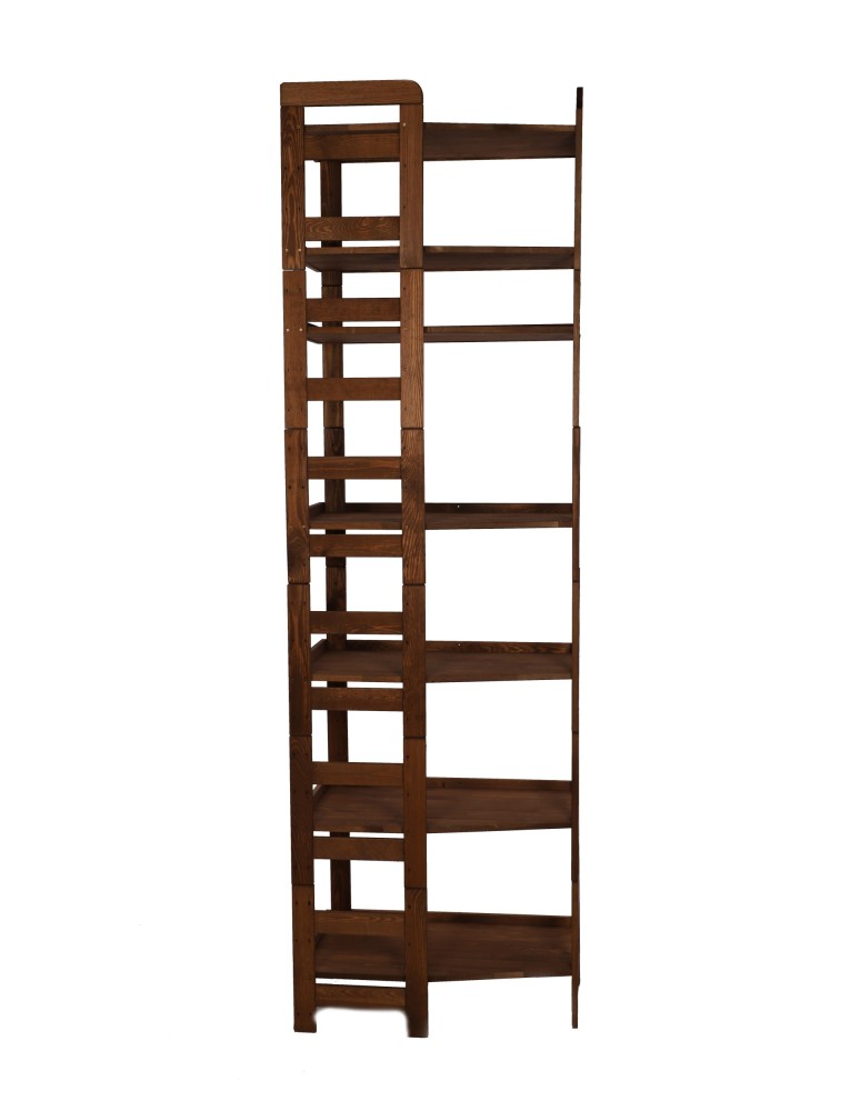 Regały drewniane - Regał Modułowy Narożnikowy ~ BERDO NAR_07 ~ 236x72x44,8 cm ~ 7 Półek brązowy - product MODO24.PL 2
