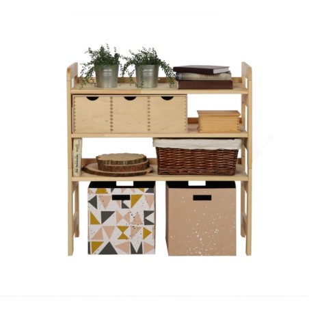 Regał Modułowy Prosty ~ BERDO PRO_03 ~ 82,4x80x34,4 cm ~ 3 Półki brązowy