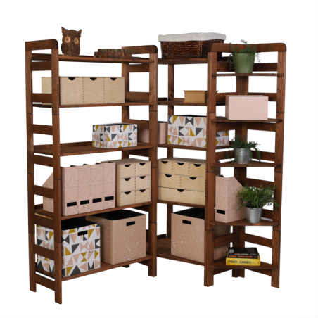 Regał Modułowy Prosty ~ BERDO PRO_03 ~ 82,4x80x34,4 cm ~ 3 Półki brązowy