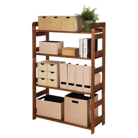 Regał Modułowy Prosty ~ BERDO PRO_04 ~ 120,8x80x34,4 cm ~ 4 Półki brązowy