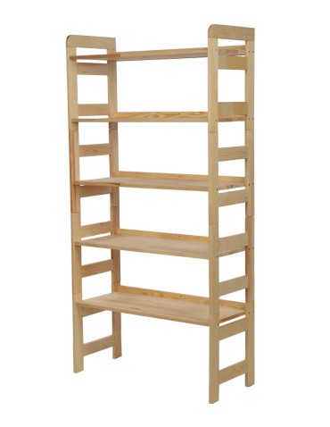 Regały drewniane - Regał Modułowy Prosty ~ BERDO PRO_05 ~ 159,2x80x34,4 cm ~ 5 Półek brązowy - product 9