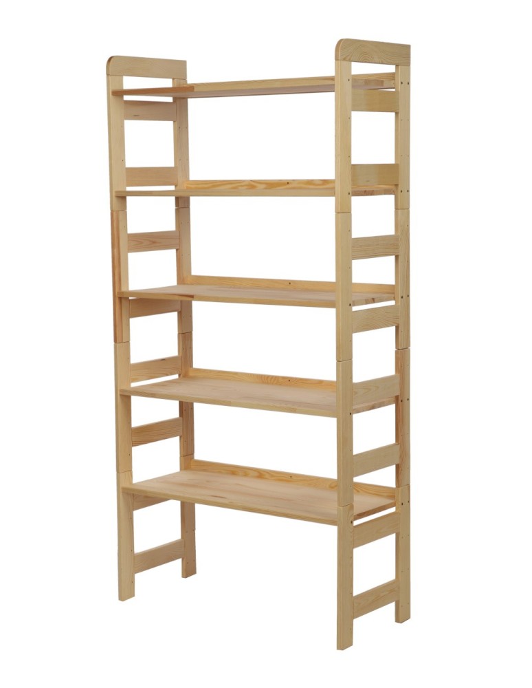 Regały drewniane - Regał Modułowy Prosty ~ BERDO PRO_05 ~ 159,2x80x34,4 cm ~ 5 Półek brązowy - product MODO24.PL 9