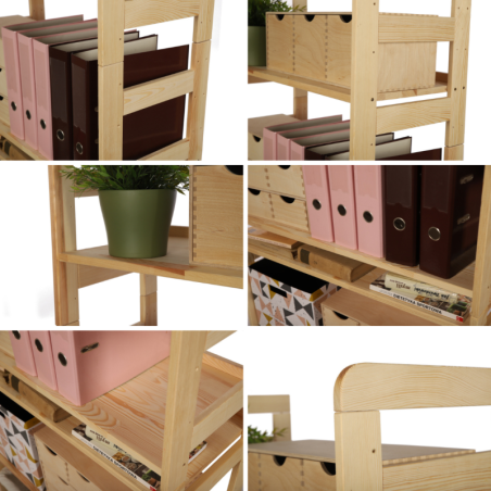 Regał Modułowy Prosty ~ BERDO PRO_05 ~ 159,2x80x34,4 cm ~ 5 Półek brązowy