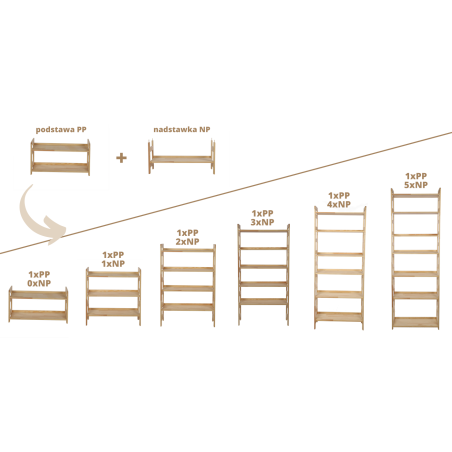 Regał Modułowy Prosty ~ BERDO PRO_05 ~ 159,2x80x34,4 cm ~ 5 Półek brązowy