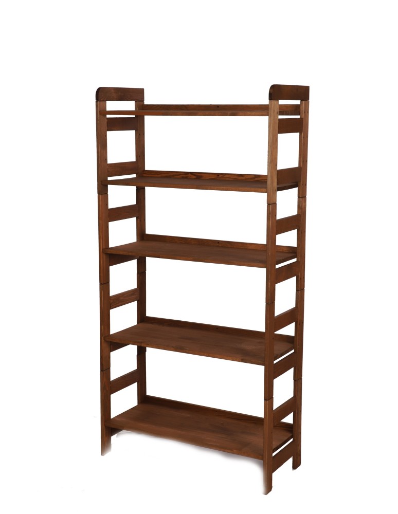 Regały drewniane - Regał Modułowy Prosty ~ BERDO PRO_05 ~ 159,2x80x34,4 cm ~ 5 Półek brązowy - product MODO24.PL 2