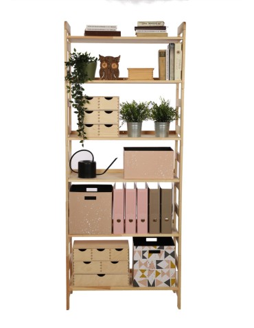 Regały drewniane - Regał Modułowy Prosty ~ BERDO PRO_06 ~ 197,6x80x34,4 cm ~ 6 Półek brązowy - product 11