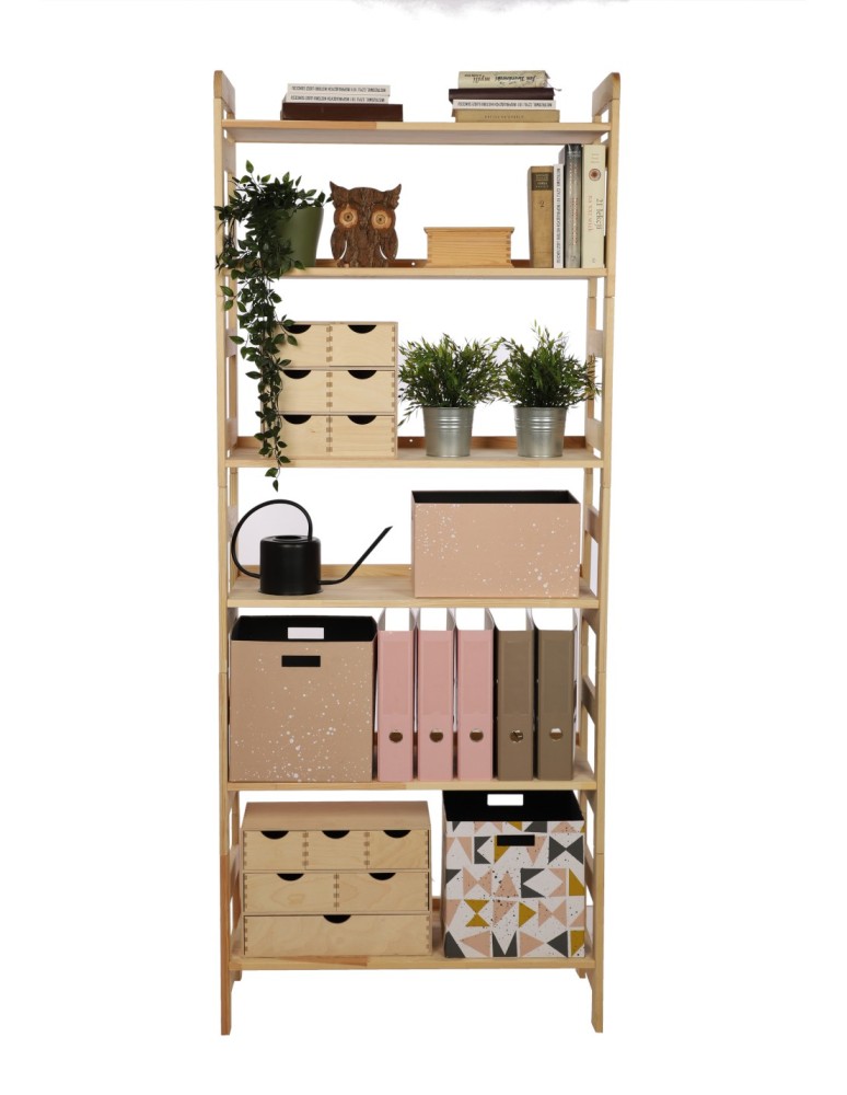 Regały drewniane - Regał Modułowy Prosty ~ BERDO PRO_06 ~ 197,6x80x34,4 cm ~ 6 Półek brązowy - product MODO24.PL 11