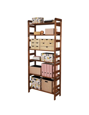 Regał Modułowy Prosty ~ BERDO PRO_06 ~ 197,6x80x34,4 cm ~ 6 Półek brązowy