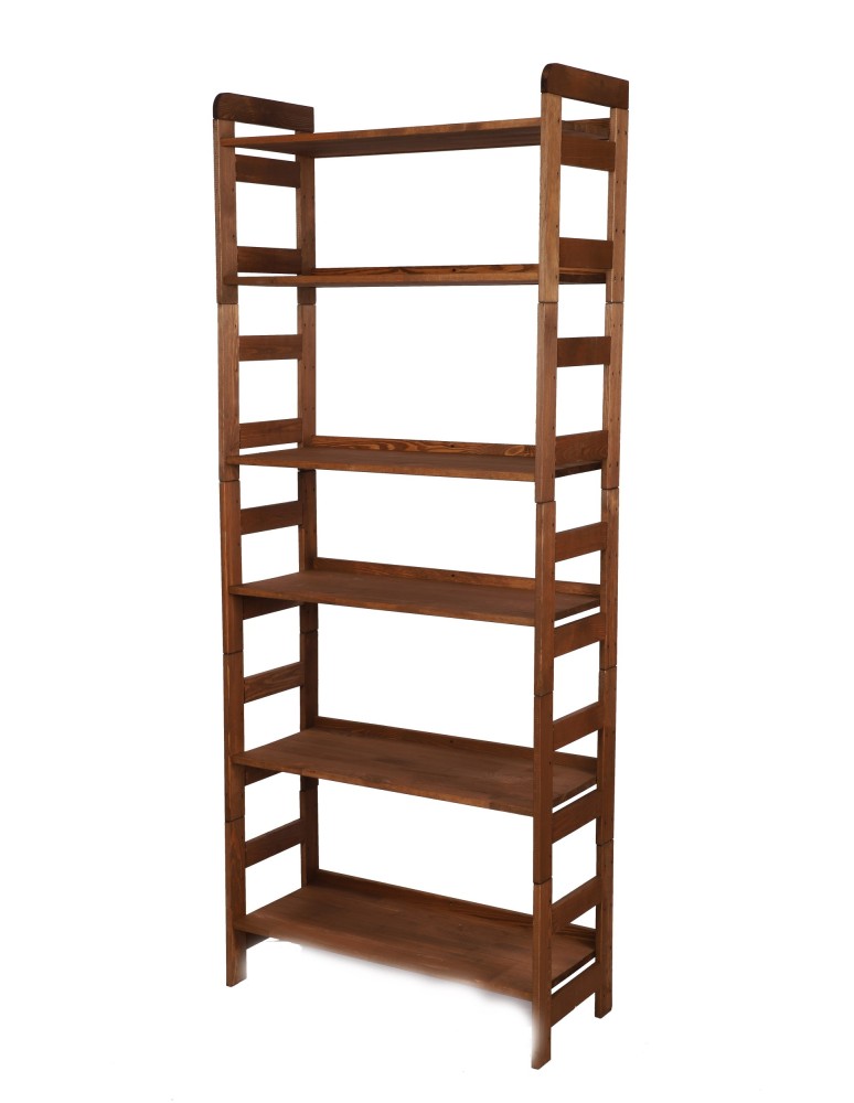 Regały drewniane - Regał Modułowy Prosty ~ BERDO PRO_06 ~ 197,6x80x34,4 cm ~ 6 Półek brązowy - product MODO24.PL 3