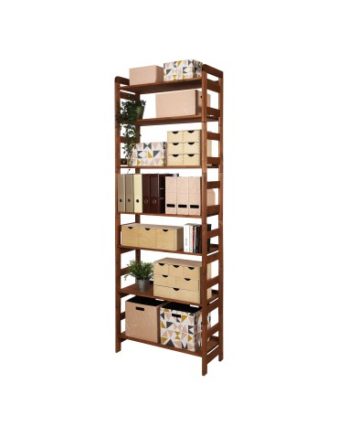 Regał Modułowy Prosty ~ BERDO PRO_07 ~ 236x80x34,4 cm ~ 7 Półek brązowy