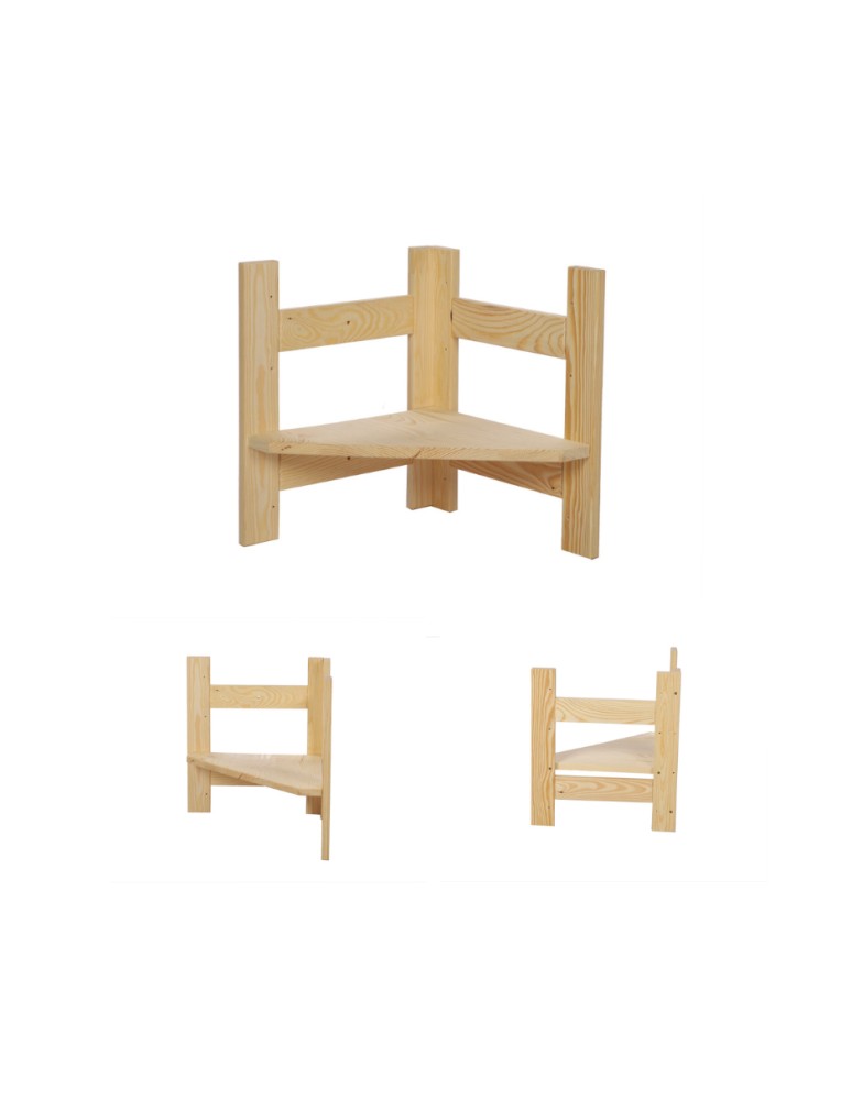 Regały drewniane - Nadstawka do Regału BERDO ~ Moduł Narożnikowy ~ 38,4x34,4x34 cm brązowa - product MODO24.PL 6