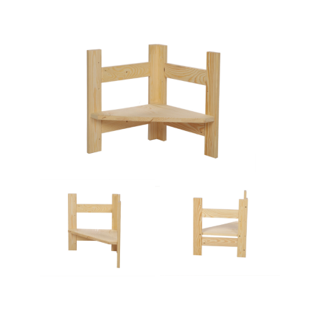 Nadstawka do Regału BERDO ~ Moduł Narożnikowy ~ 38,4x34,4x34 cm brązowa