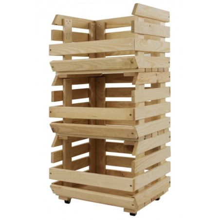 Trzypiętrowa Skrzynka na Owoce / Warzywa ▪  Z Kółkami ▪ 79x37x30 cm